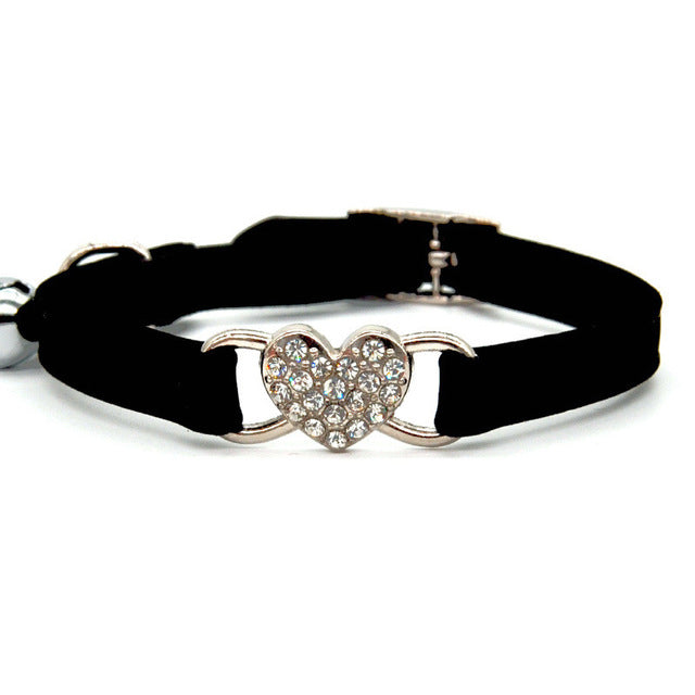 Velvet Cat Collar with Bell