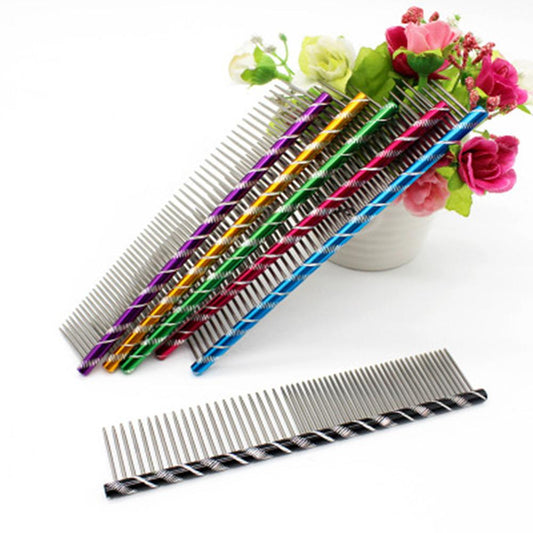 Long Hair Dog Comb with Stainless Steel Bristles