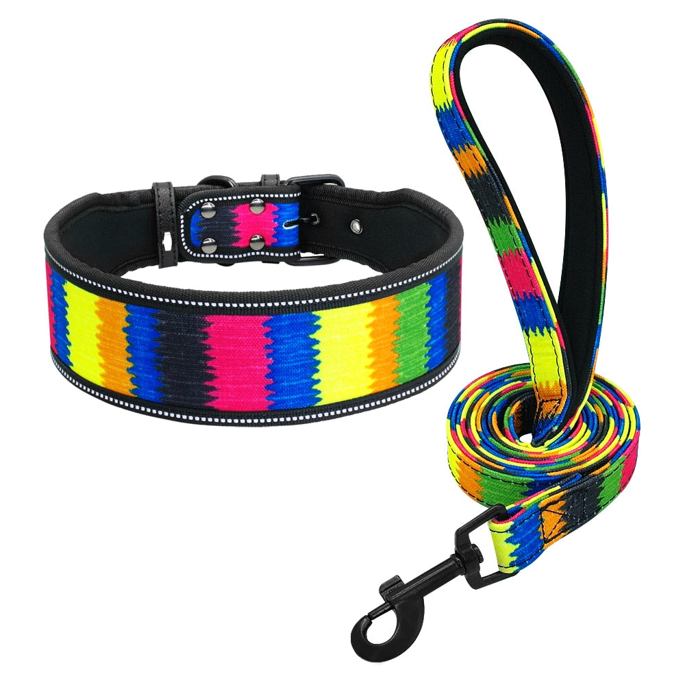 Reflective Padded Nylon Dog Collar