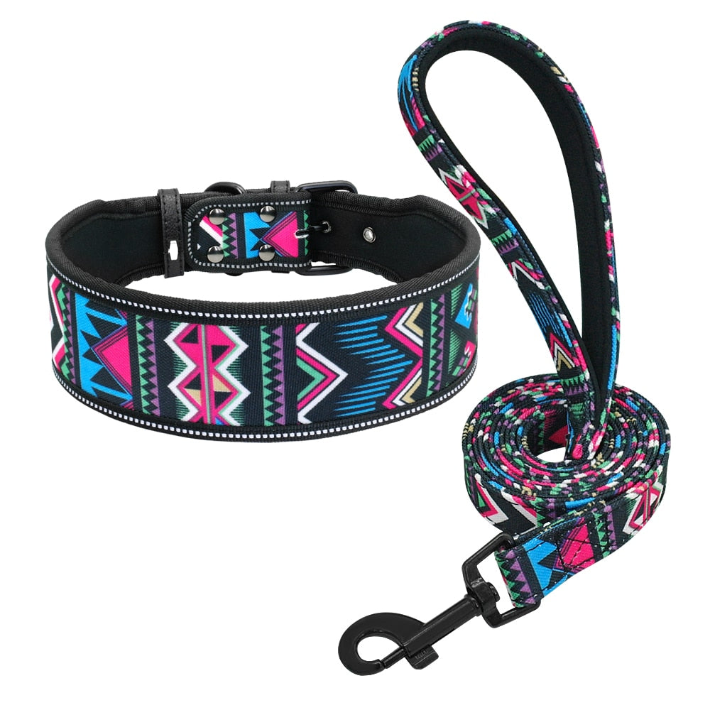 Reflective Padded Nylon Dog Collar