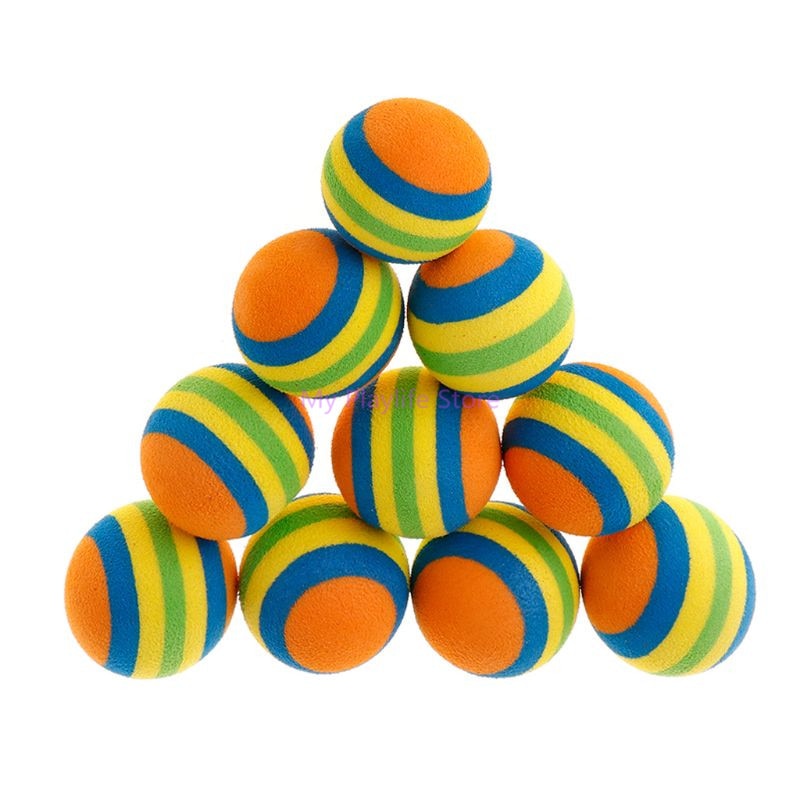 Rainbow Cat Toy Balls - 10 Pcs