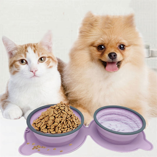 Travel Folding Pet Slow Feeder Bowl