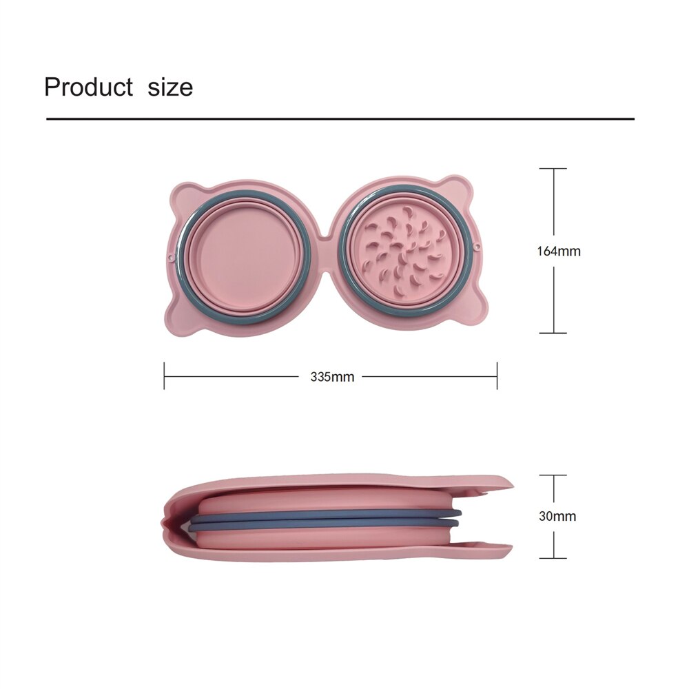 Travel Folding Pet Slow Feeder Bowl