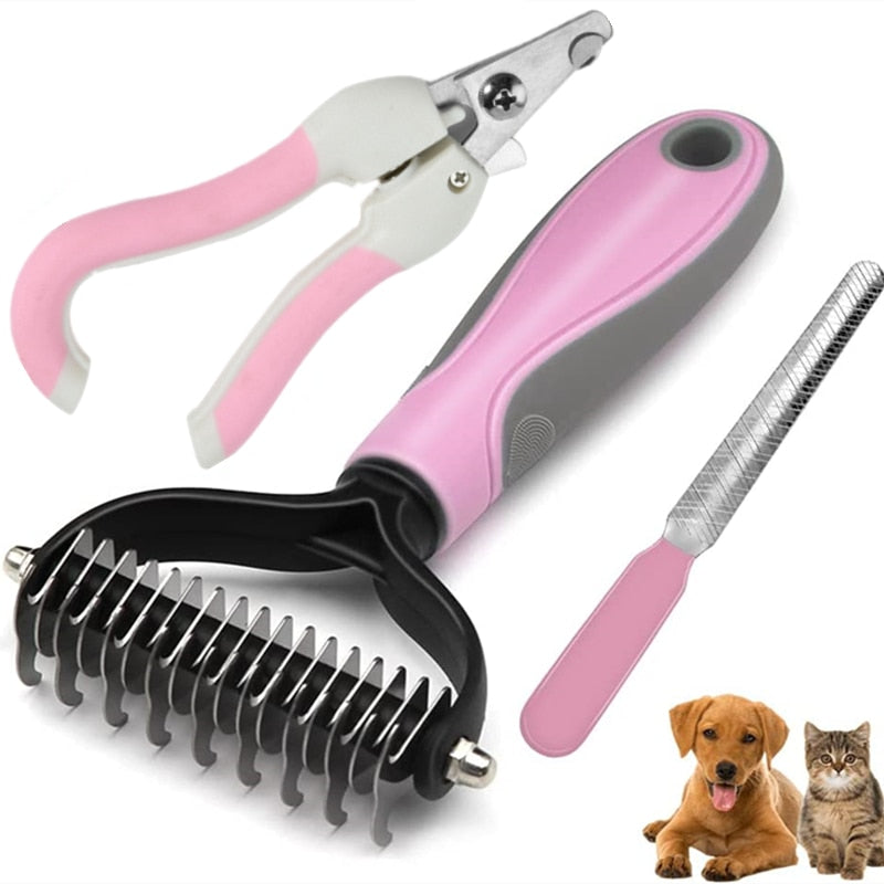 Pet Hair Knot Cutter and Grooming Set